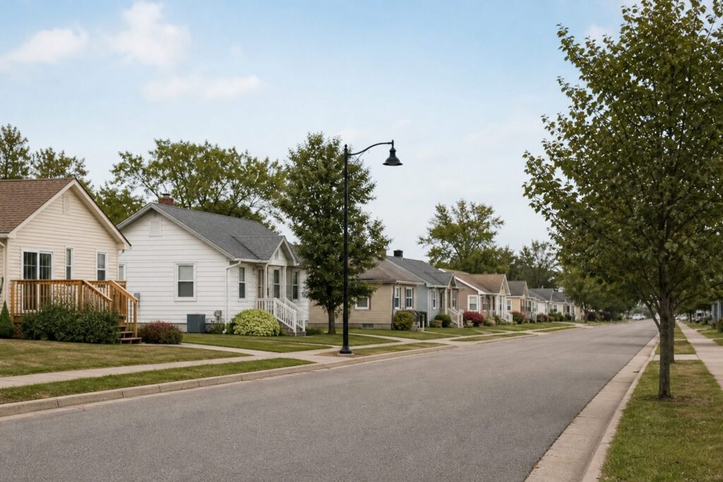 Riverview neighborhood with well-kept homes and quiet residential streets, an established residential neighborhood